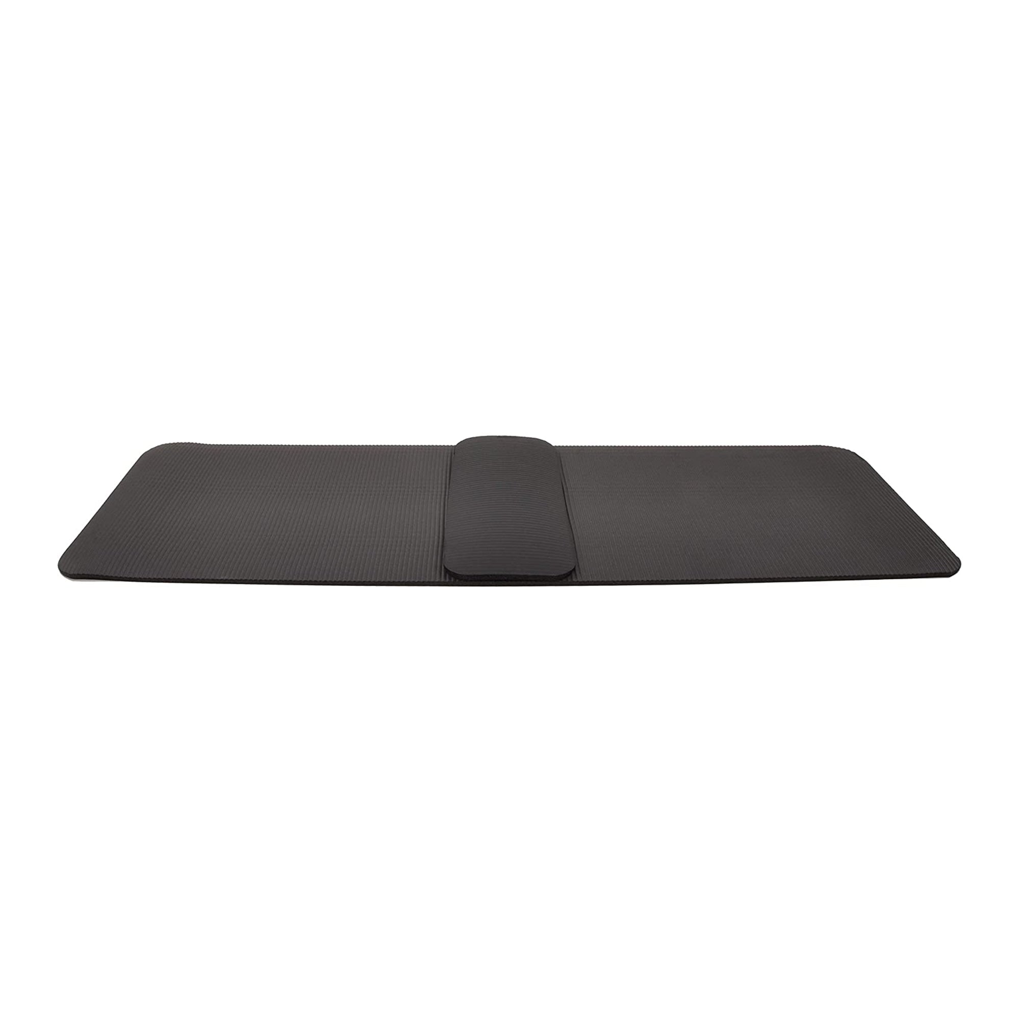 BalanceFrom Fitness GoYoga+ 71x24in Exercise Yoga Mat w/Knee Pad & Strap, Black - VMInnovations