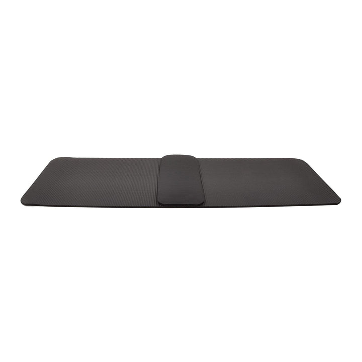 BalanceFrom Fitness GoYoga+ 71x24in Yoga Mat w/Knee Pad & Strap Black (Open Box)