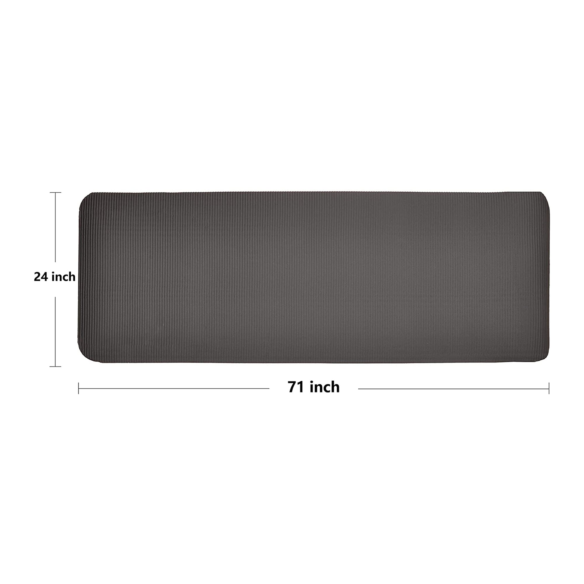 BalanceFrom Fitness GoYoga+ 71x24in Yoga Mat w/Knee Pad & Strap Black (Open Box) - VMInnovations