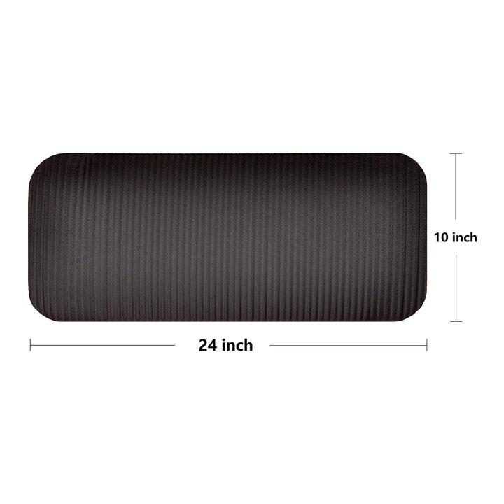 BalanceFrom Fitness GoYoga+ 71x24in Yoga Mat w/Knee Pad & Strap Black (Open Box)