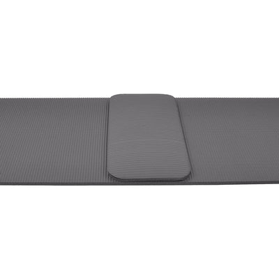 BalanceFrom Fitness GoYoga+ 71x24in Exercise Yoga Mat w/Knee Pad & Strap, Gray - VMInnovations