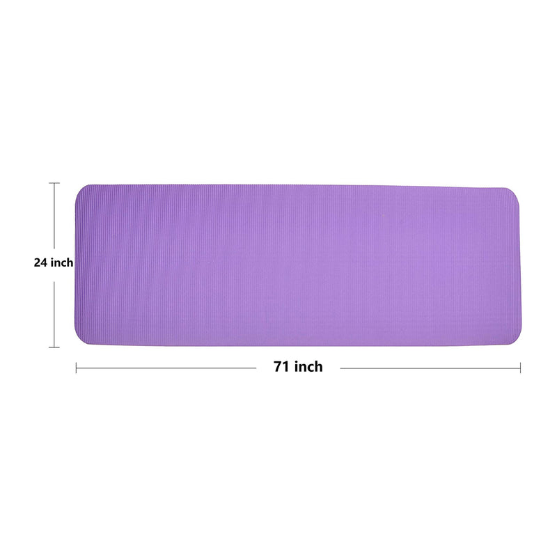 BalanceFrom Fitness GoYoga+ 71x24in Exercise Yoga Mat w/Knee Pad & Strap, Purple