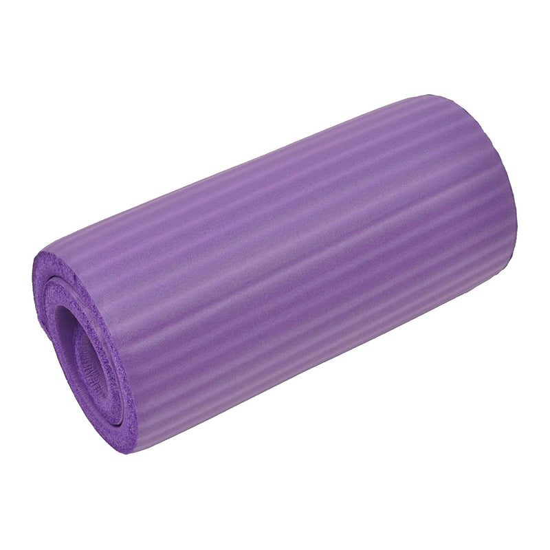 BalanceFrom Fitness GoYoga+ 71x24in Exercise Yoga Mat w/Knee Pad & Strap, Purple