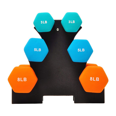 BalanceFrom Fitness 3, 5, & 8Lb Neoprene Coated Dumbbell Set w/Stand(For Parts)