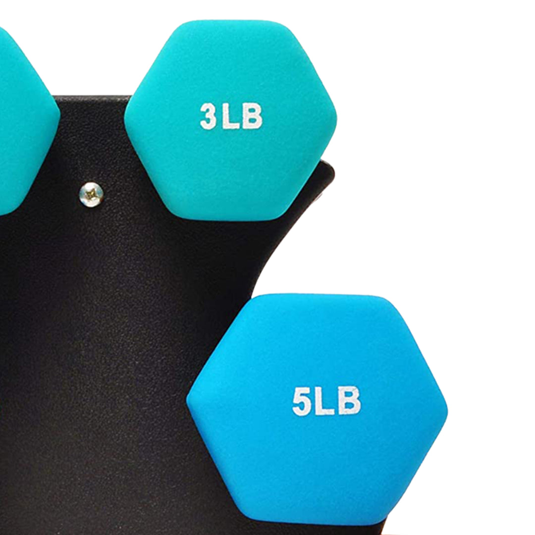 BalanceFrom Fitness 3, 5,& 8lb Neoprene Coated Dumbbell Set w/ Stand (Open Box)