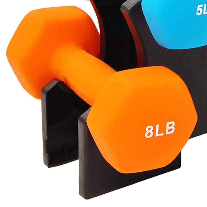 BalanceFrom Fitness 3, 5,& 8lb Neoprene Coated Dumbbell Set w/ Stand (Open Box)