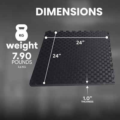 BalanceFrom Foam Interlocking Exercise Floor Mat, 24 Square Feet, Black (Used) - VMInnovations