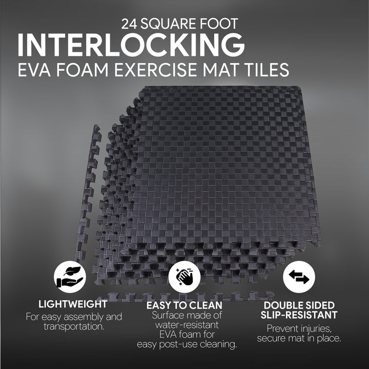 BalanceFrom Fitness Foam Interlocking Exercise Floor Mat, 24 Square Feet (Used) - VMInnovations