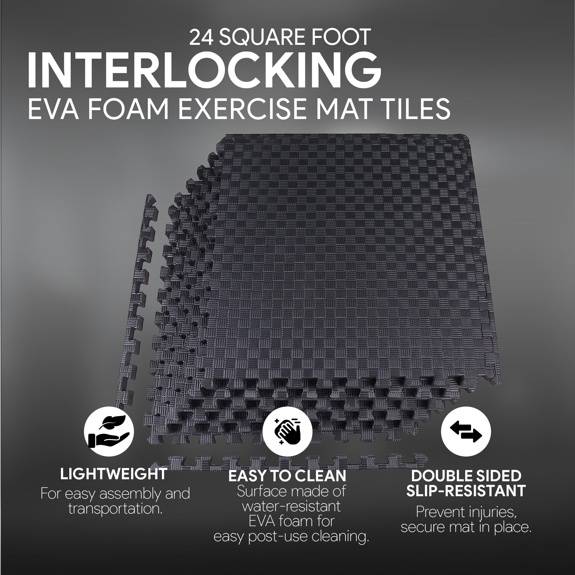 BalanceFrom Fitness Foam Interlocking Exercise Mat, 24 Square Feet (Open Box)