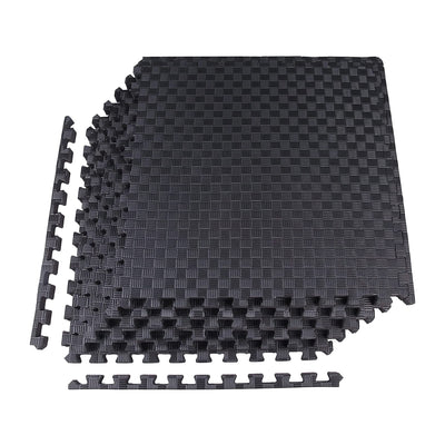 BalanceFrom Foam Interlocking Exercise Floor Mat, 24 Square Feet, Black (Used) - VMInnovations