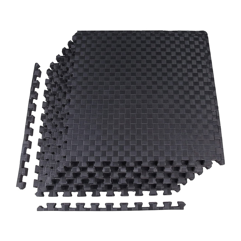 BalanceFrom Foam Interlocking Exercise Floor Mat, 24 Square Feet, Black (Used)