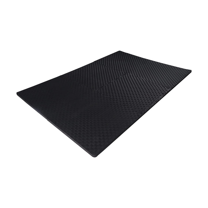 BalanceFrom Fitness 48 Sq Ft Interlocking EVA Foam Exercise Mat Tiles, Black