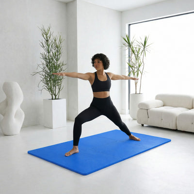 BalanceFrom Fitness 48 Sq Ft Interlocking EVA Foam Exercise Tiles, Blue (Used)