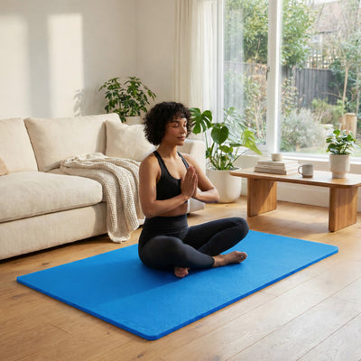 BalanceFrom Fitness 48 Sq Ft Interlocking EVA Foam Exercise Mat Tiles, Blue