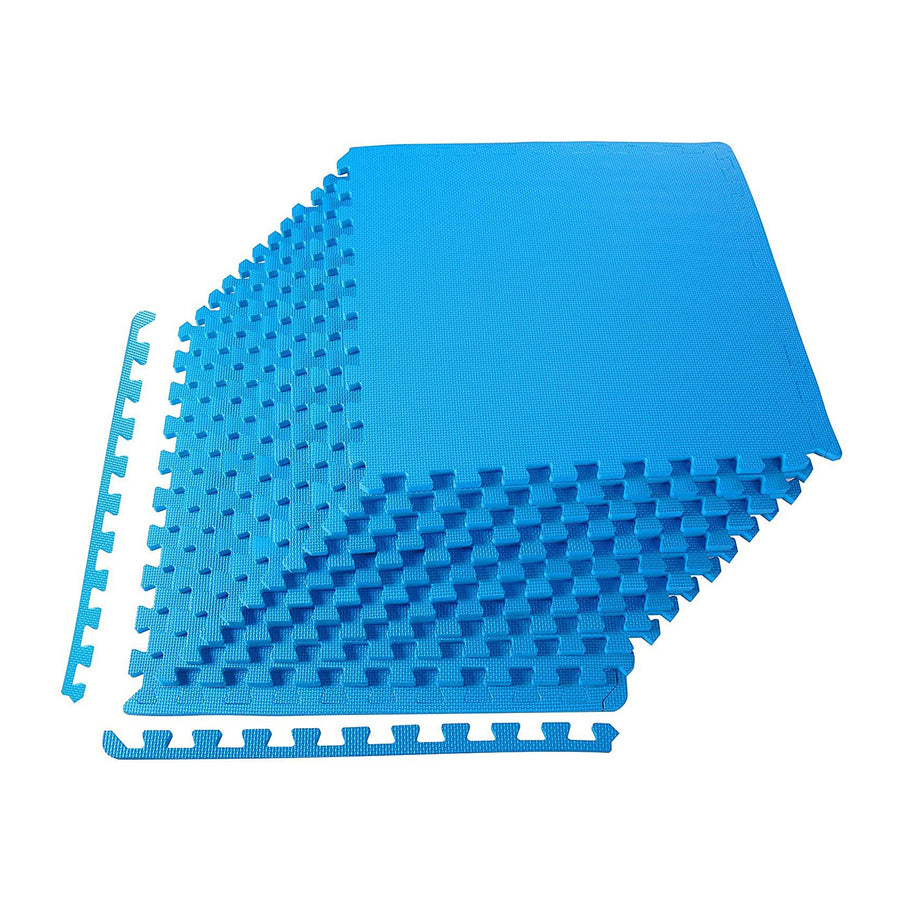 BalanceFrom Fitness 48 Sq Ft Interlocking EVA Foam Exercise Mat Tiles, Blue - VMInnovations