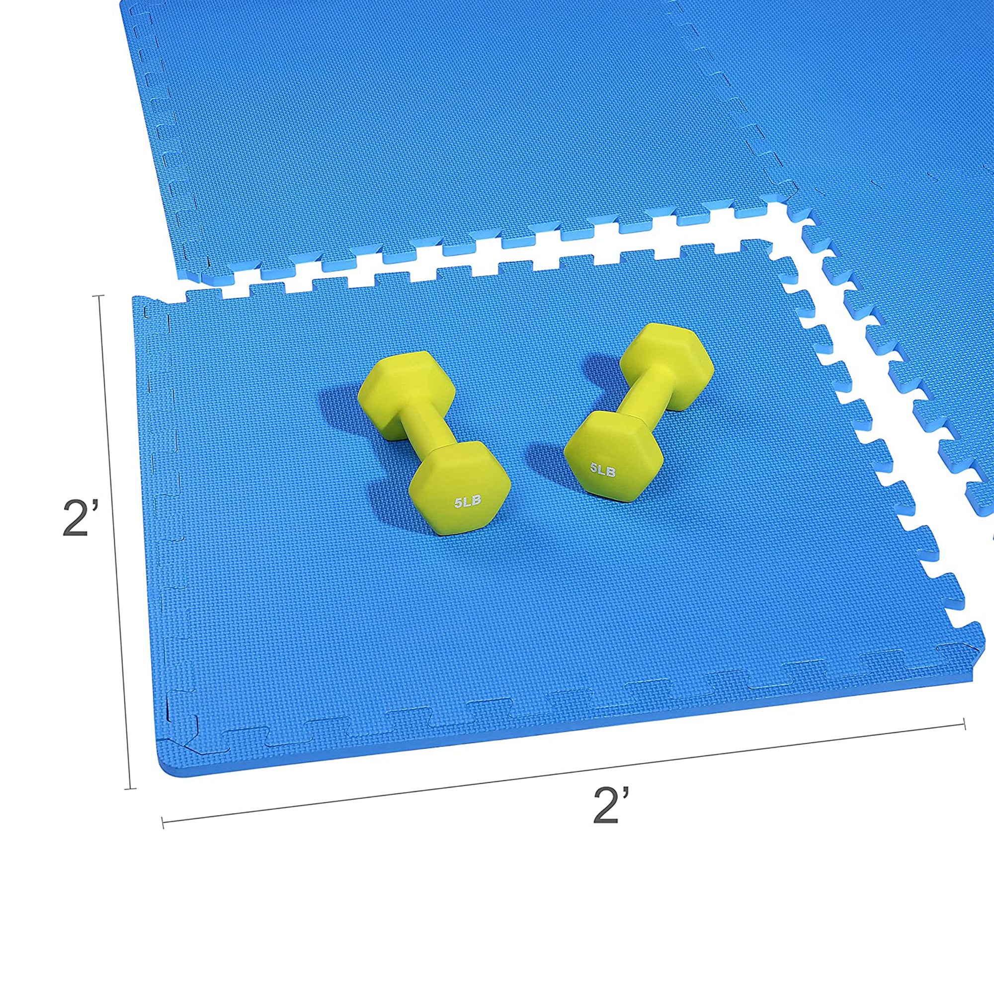BalanceFrom Fitness 48 Sq Ft Interlocking EVA Foam Exercise Tiles, Blue (Used)