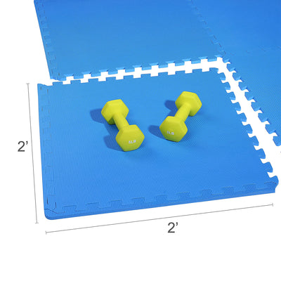 BalanceFrom Fitness 48 Sq Ft Interlocking EVA Foam Exercise Tiles, Blue (Used)