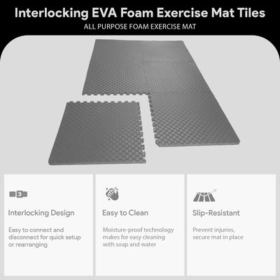 BalanceFrom Fitness 48 Sq Ft Interlocking EVA Foam Exercise Mat Tiles (Open Box)