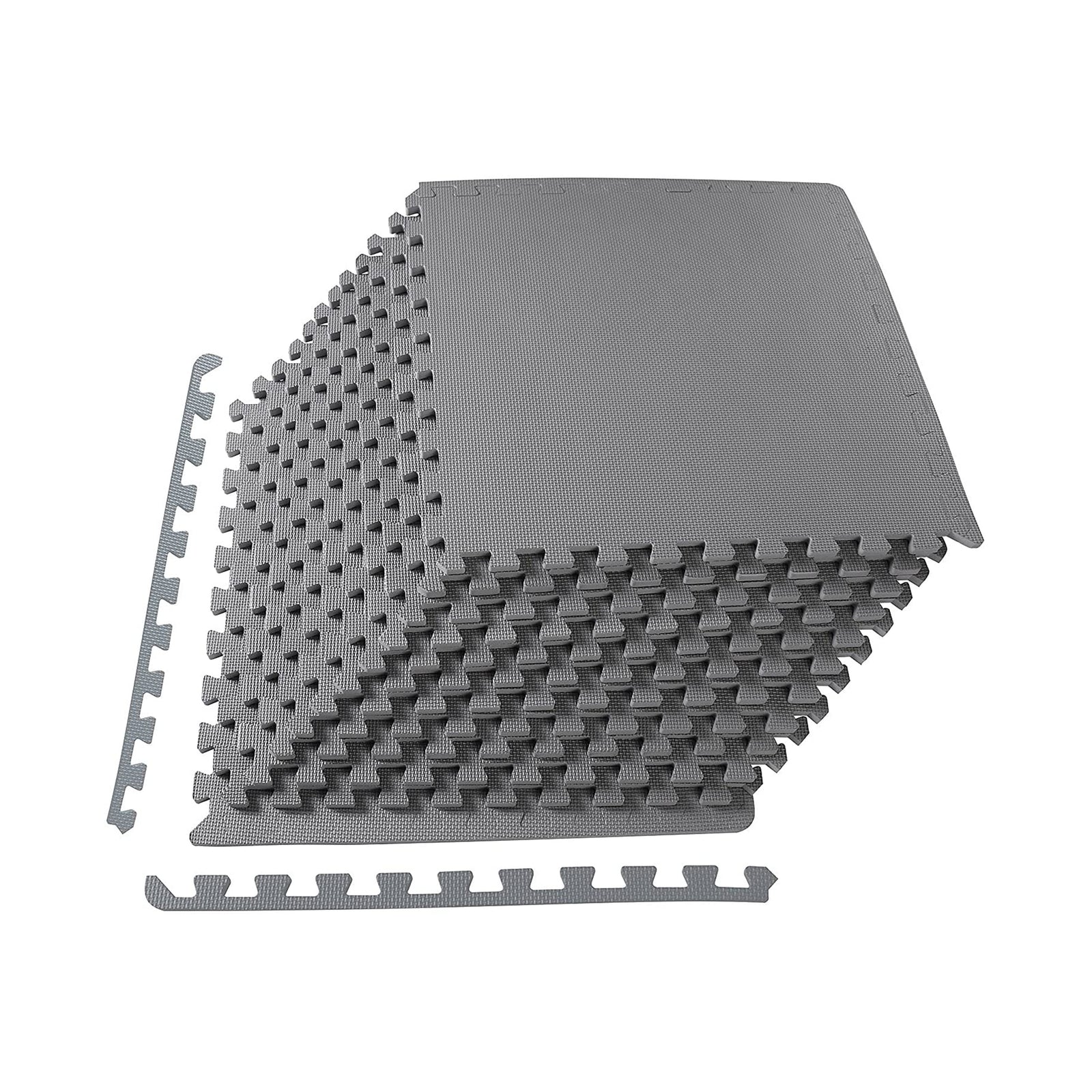 BalanceFrom Fitness 48 Sq Ft Interlocking EVA Foam Exercise Mat Tiles, Gray - VMInnovations