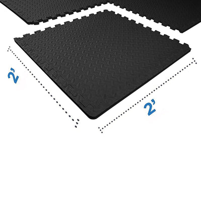 BalanceFrom Fitness 96 Sq Ft Interlocking EVA Foam Mat Tiles, Black (Used)