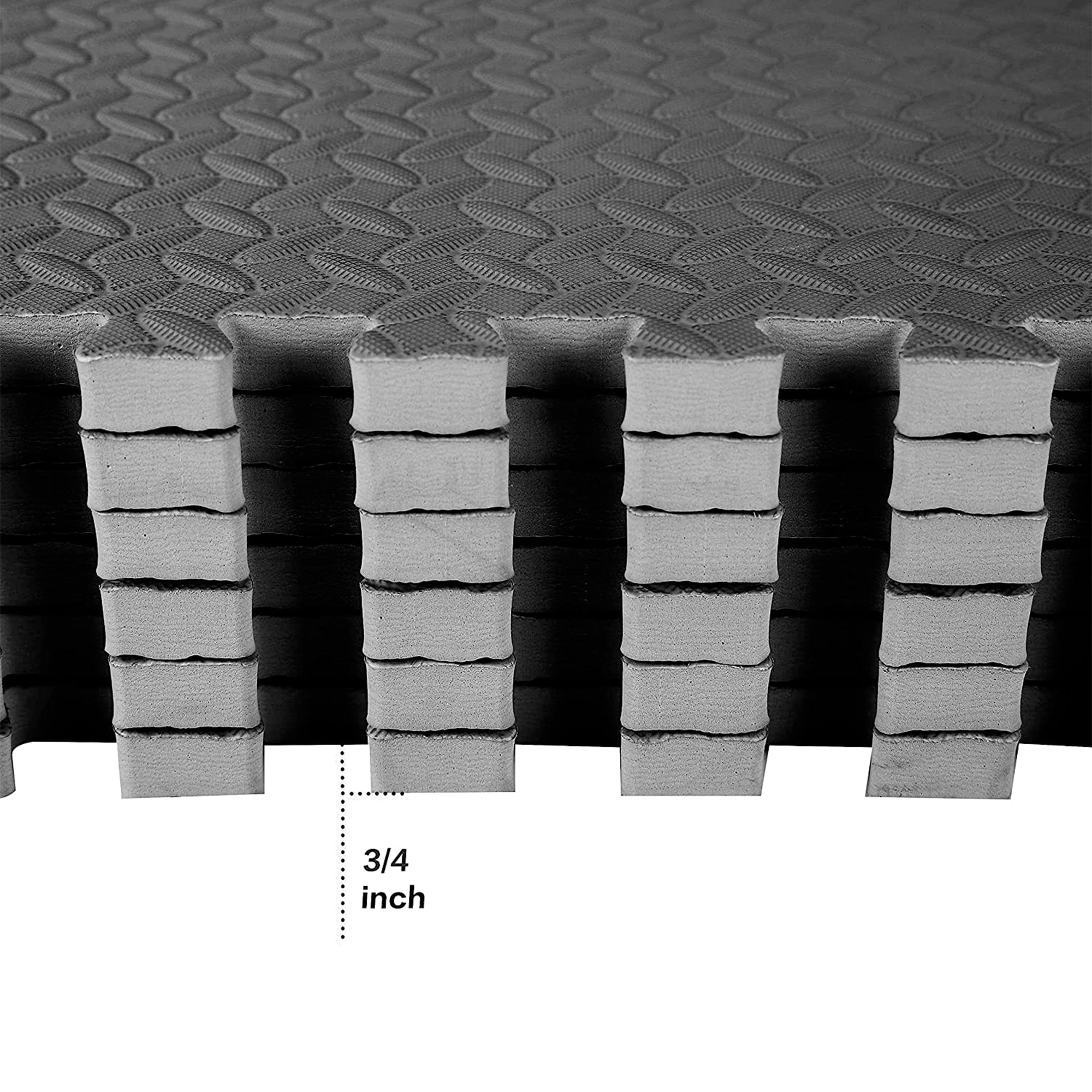 BalanceFrom Fitness 96 Sq Ft Interlocking EVA Foam Mat Tiles, Black (Used) - VMInnovations