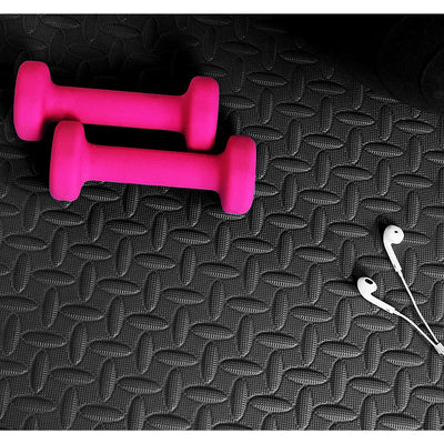 BalanceFrom Fitness 96 Sq Ft Interlocking EVA Foam Mat Tiles, Black (Used) - VMInnovations