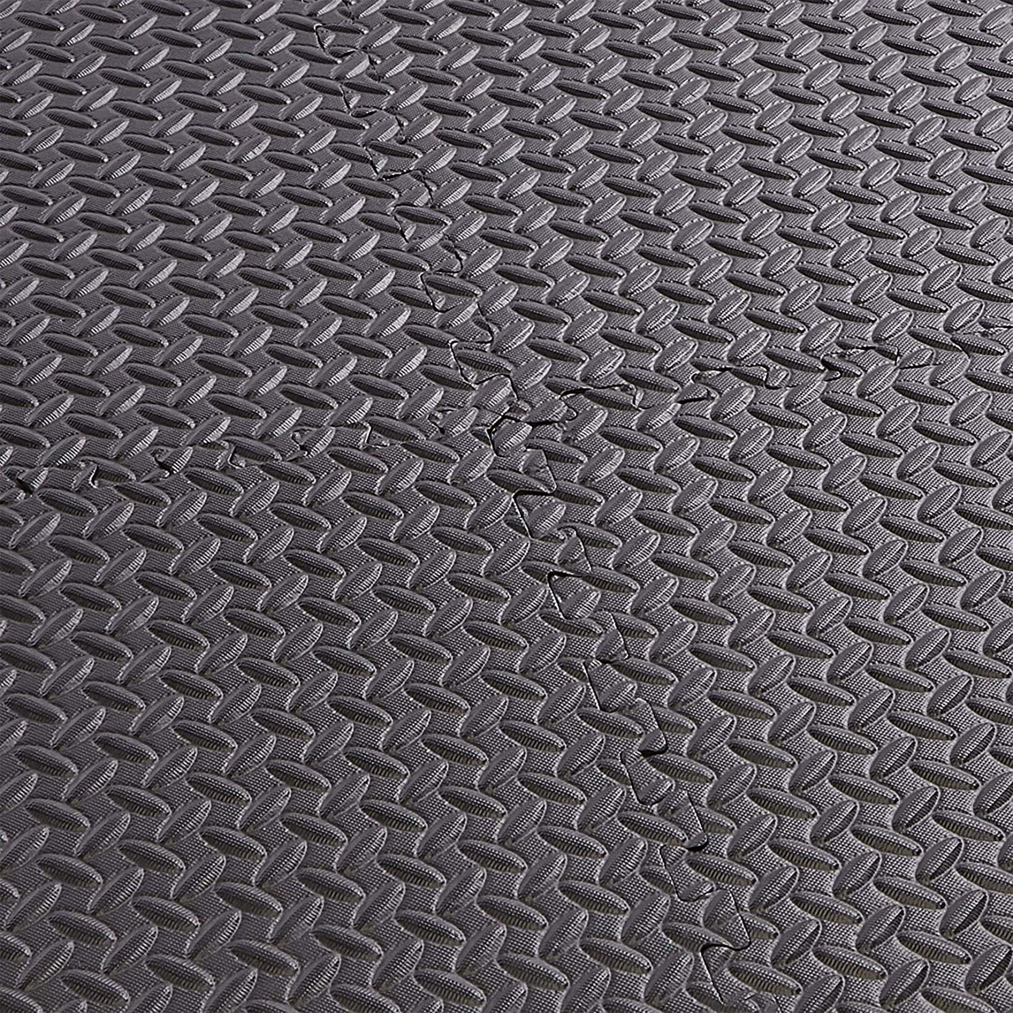 BalanceFrom Fitness 96 Sq Ft Interlocking EVA Foam Mat Tiles, Black (Used) - VMInnovations