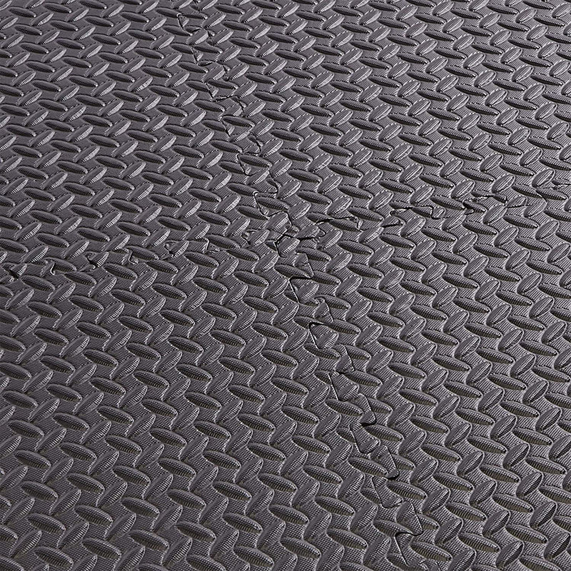 BalanceFrom Fitness 96 Sq Ft Interlocking EVA Foam Mat Tiles, Black (Used)