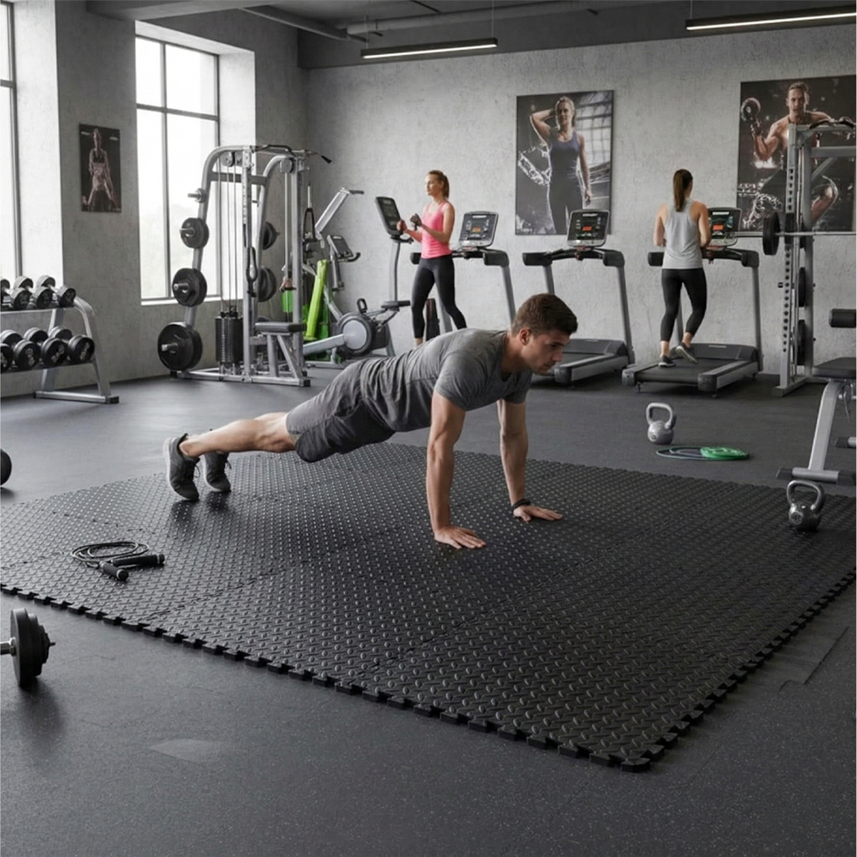 BalanceFrom Fitness 96 Sq Ft Interlocking EVA Foam Exercise Mat Tiles (Open Box)