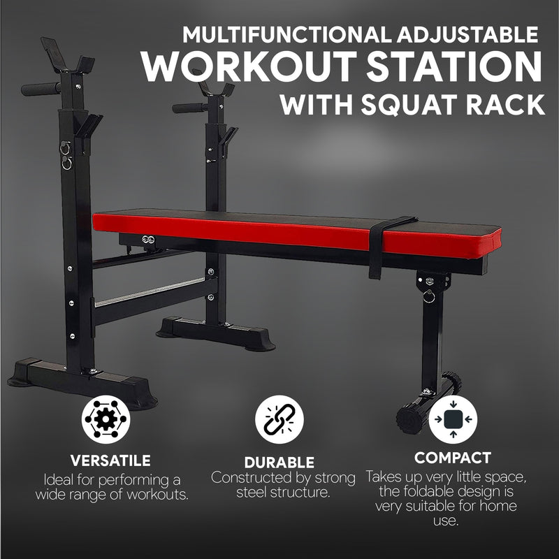BalanceFrom Multifunctional Adjustable Workout Station w/ Squat Rack (For Parts)