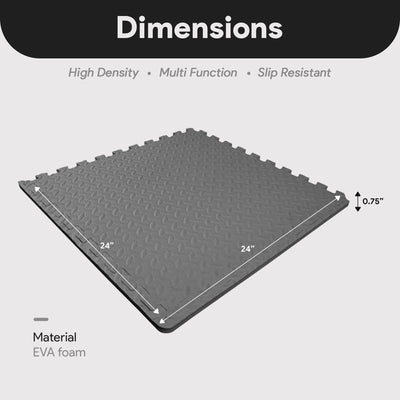 BalanceFrom Fitness 96 Sq Ft Interlocking EVA Foam Exercise Mat Tiles (Open Box)
