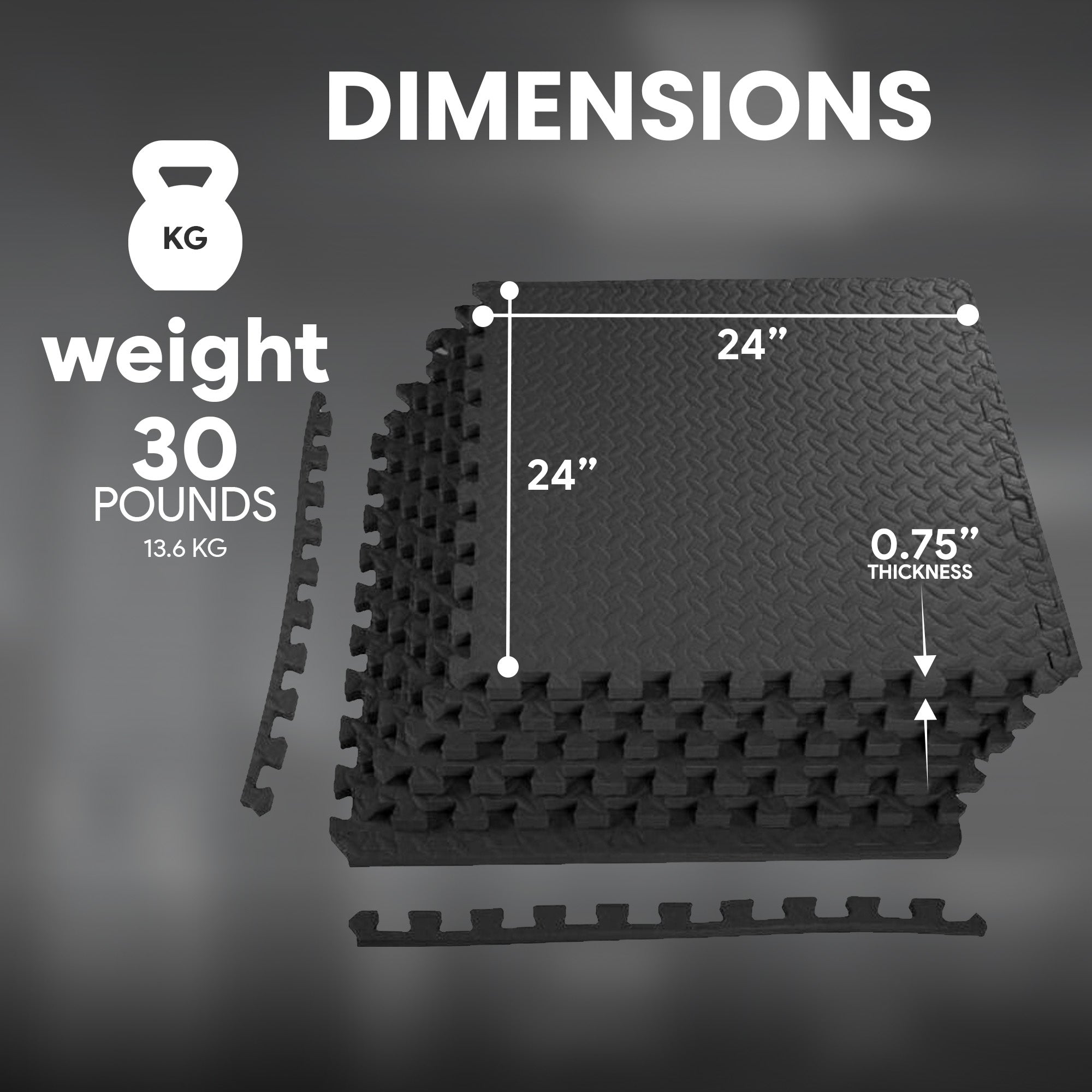 BalanceFrom Fitness 96 Sq Ft Interlocking EVA Foam Mat Tiles, Black (Used) - VMInnovations