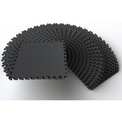 BalanceFrom Fitness 144 Sq Ft Interlocking EVA Foam Mat Tiles, Black (Open Box)