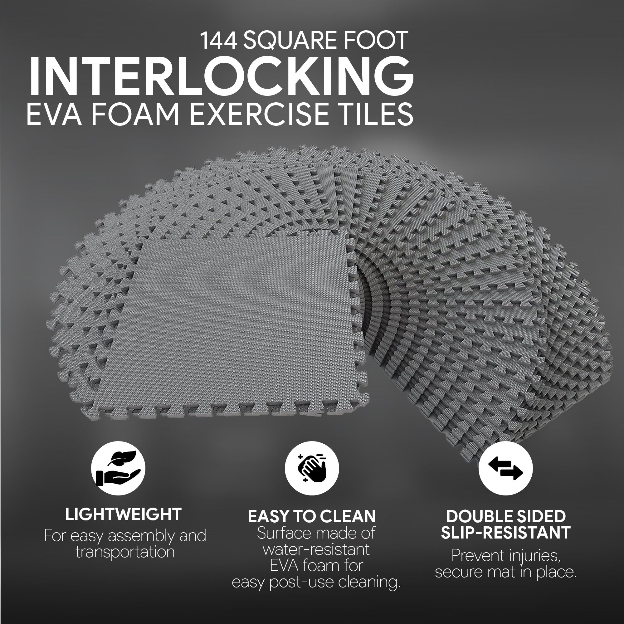 BalanceFrom Fitness 144 Sq Ft Interlocking EVA Foam Exercise Mat Tiles (Used) - VMInnovations
