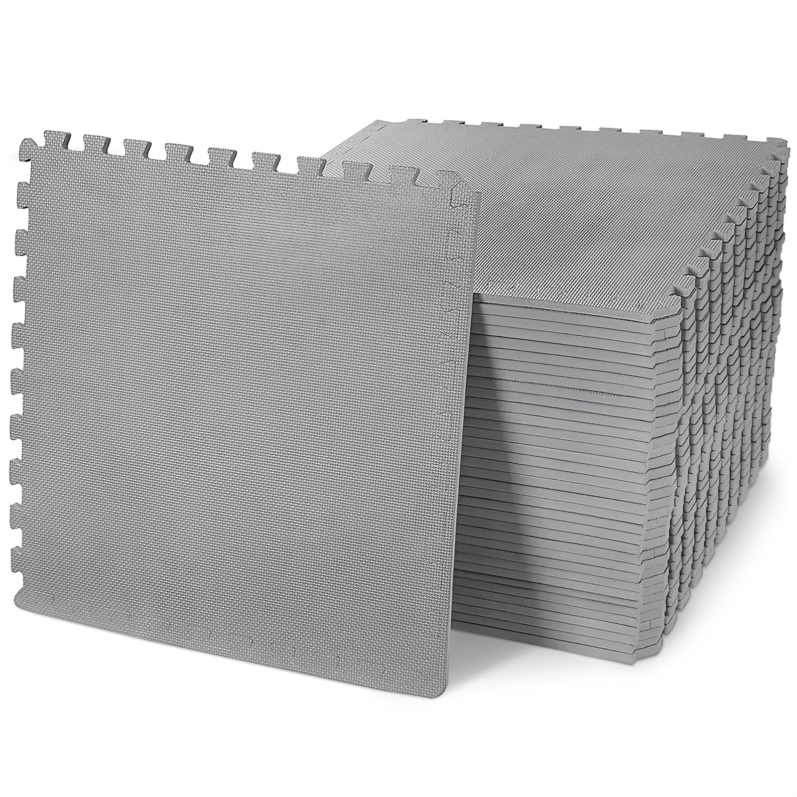 BalanceFrom Fitness 144 Sq Ft Interlocking EVA Foam Exercise Mat Tiles, Gray - VMInnovations