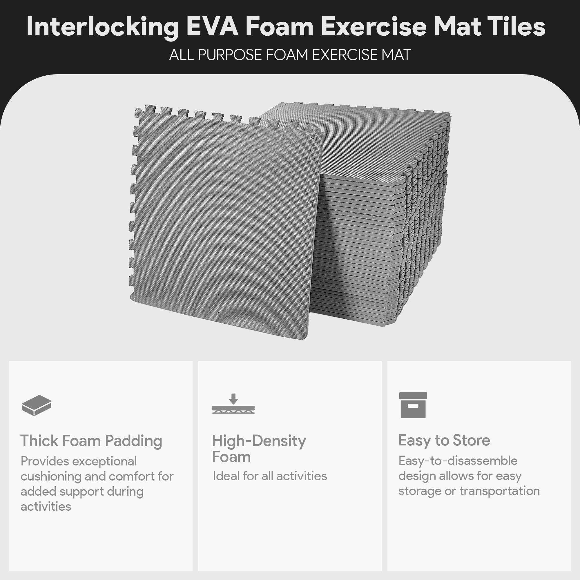 BalanceFrom Fitness 144 Sq Ft Interlocking EVA Foam Exercise Mat Tiles (Used) - VMInnovations