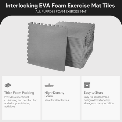 BalanceFrom Fitness 144 Sq Ft Interlocking EVA Foam Exercise Mat Tiles (Used) - VMInnovations