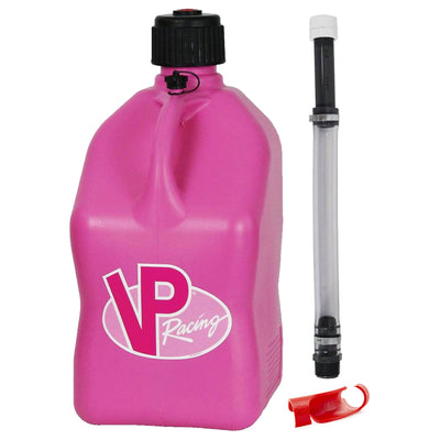 VP Racing Fuels ABS Plastic 1" Hose Bender, 14" Hose Kit, and 5 Gallon Jug, Pink