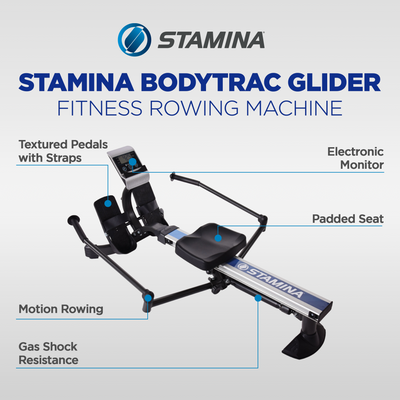 Stamina Hydraulic Rowing Machine, BodyTrac Glider, Full Body Exercise Equipment - VMInnovations