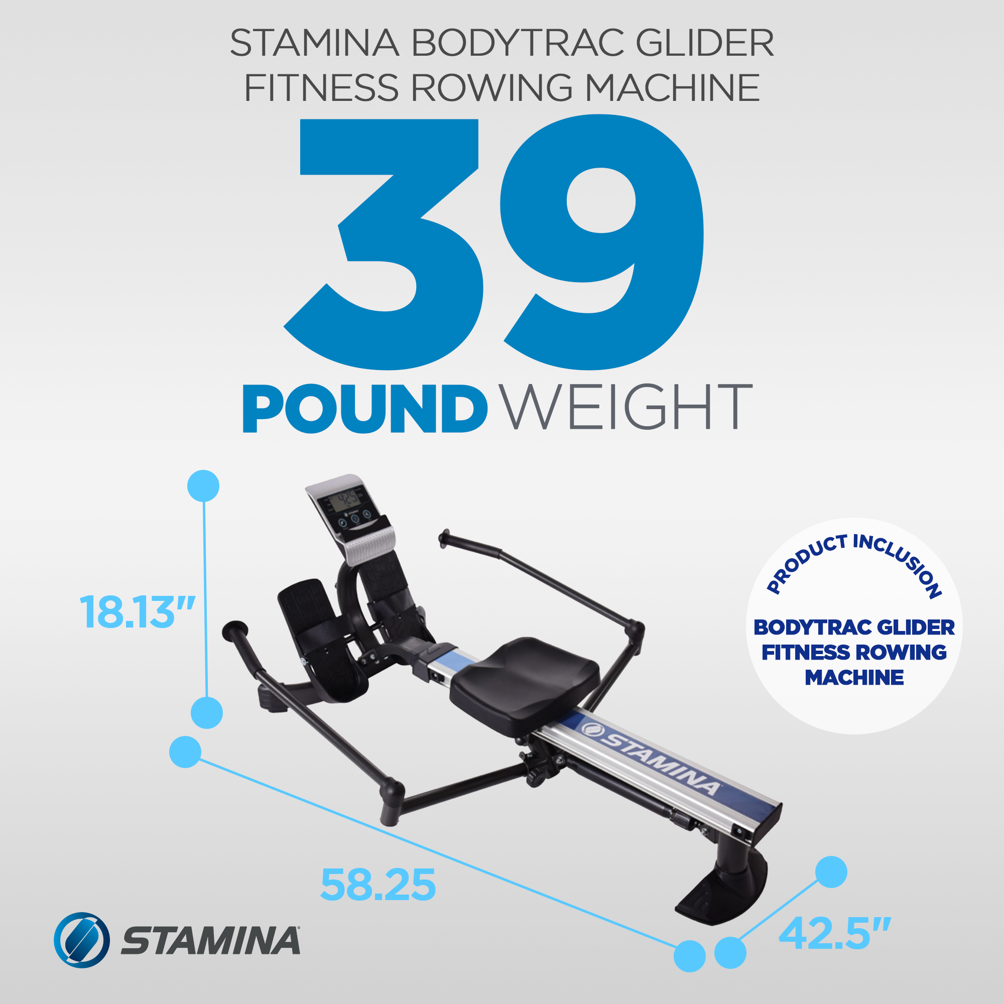 Stamina Hydraulic Rowing Machine, BodyTrac Glider, Full Body Exercise Equipment - VMInnovations
