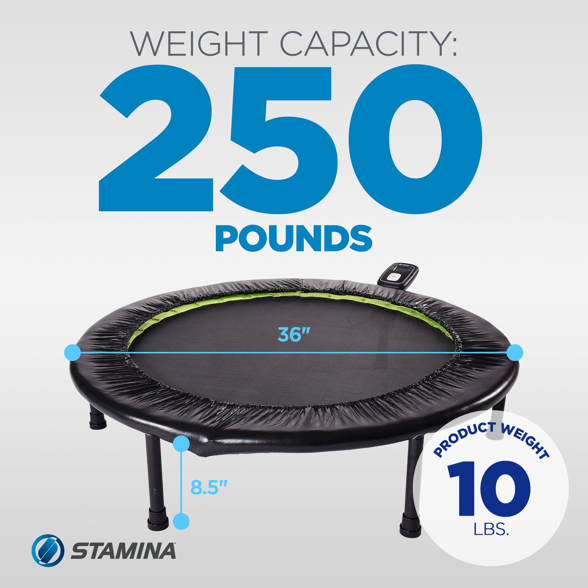 Stamina Products 36 Inch Folding Quiet and Safe Trampoline with Monitor (Used) - VMInnovations