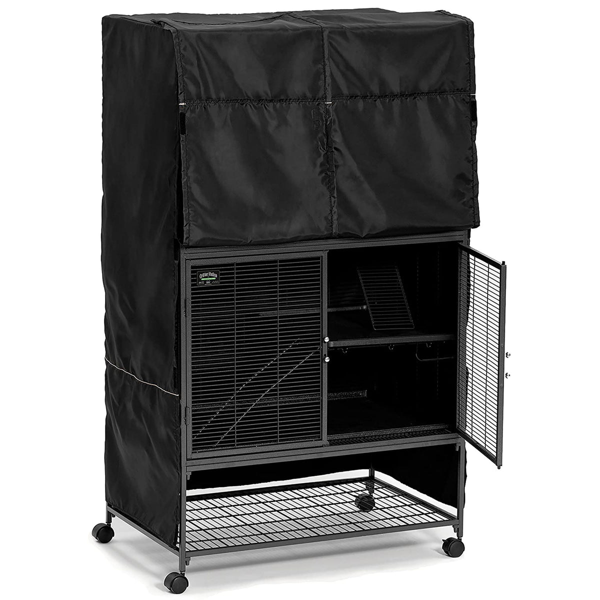 MidWest Homes For Pets 59 Inch Quiet Time Small Animal Privacy Cage Cover, Black