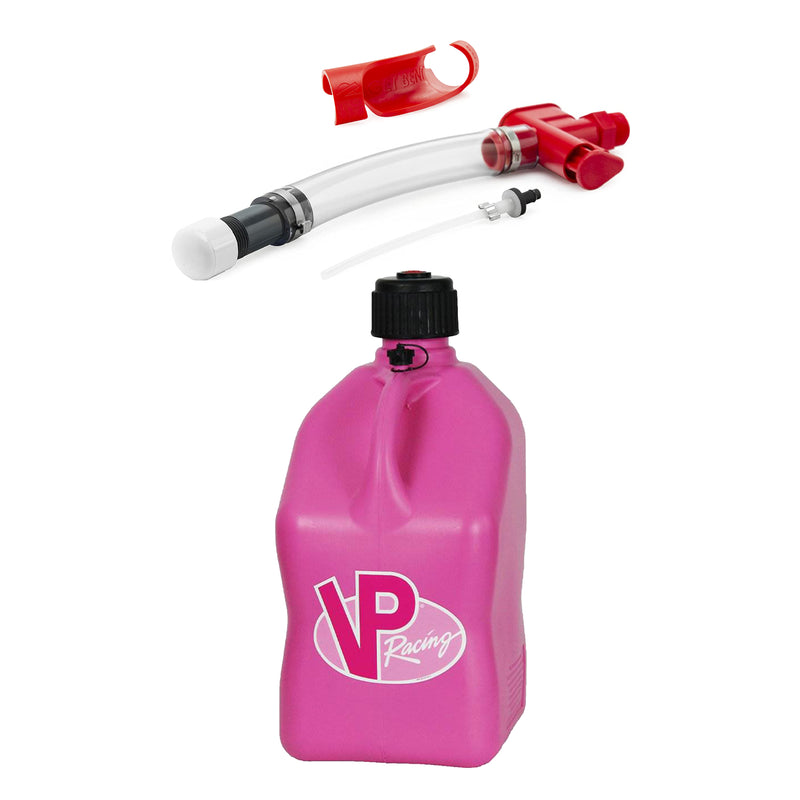 VP Racing Fuels Get Bent Hose Bender w/ Fuel Nozzle and 5 Gal Utility Jug, Pink