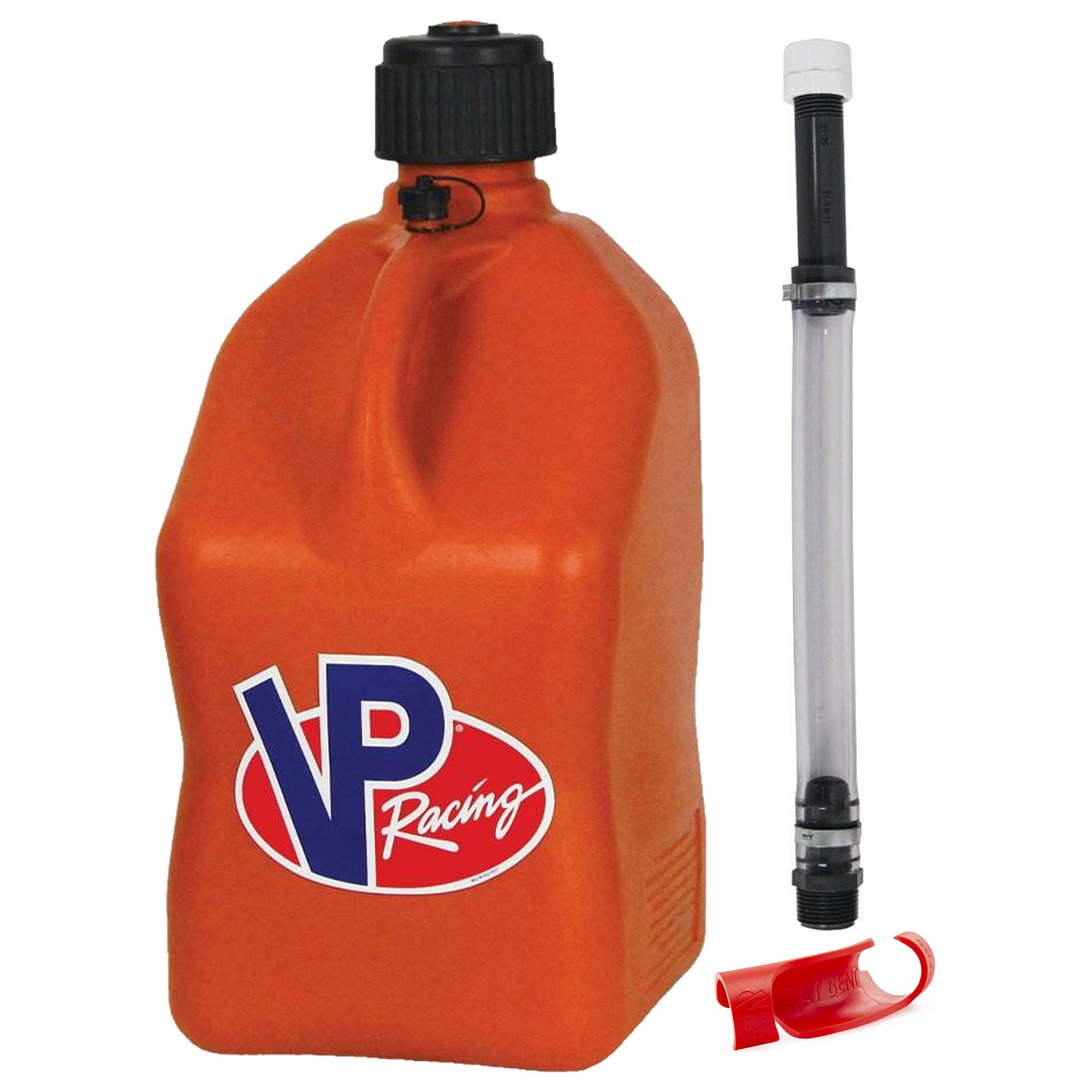 VP Racing Fuels ABS Plastic 1" Hose Bender, 14" Hose Kit, and 5 Gallon Jug, Red
