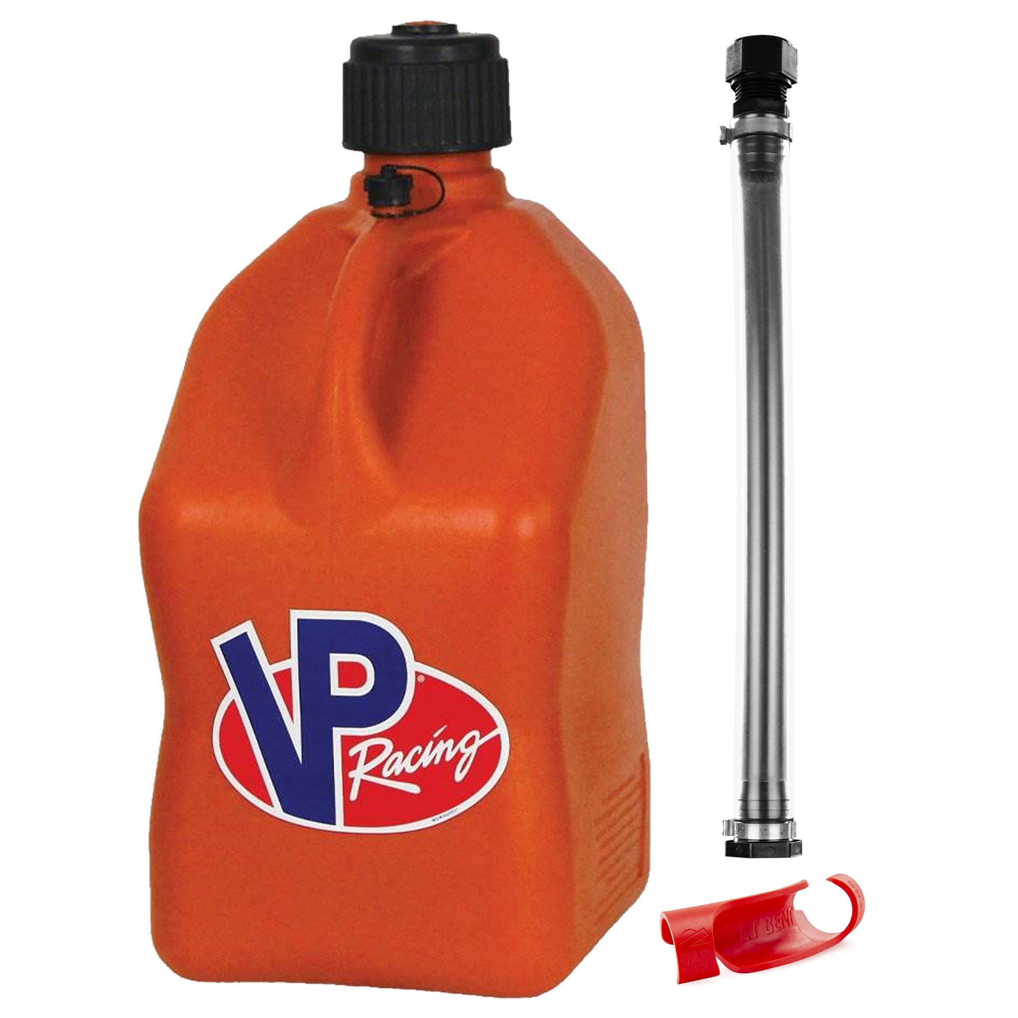 VP Racing Fuels Get Bent Hose Bender with 14 Inch Hose and 5 Gallon Jug, Orange