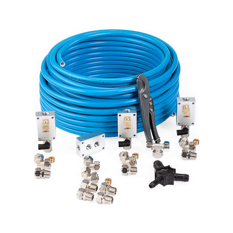 MaxLine 100Ft 0.5 In Semi Flexible Air Tubing Kit & Clips (10 Pack) (Open Box)