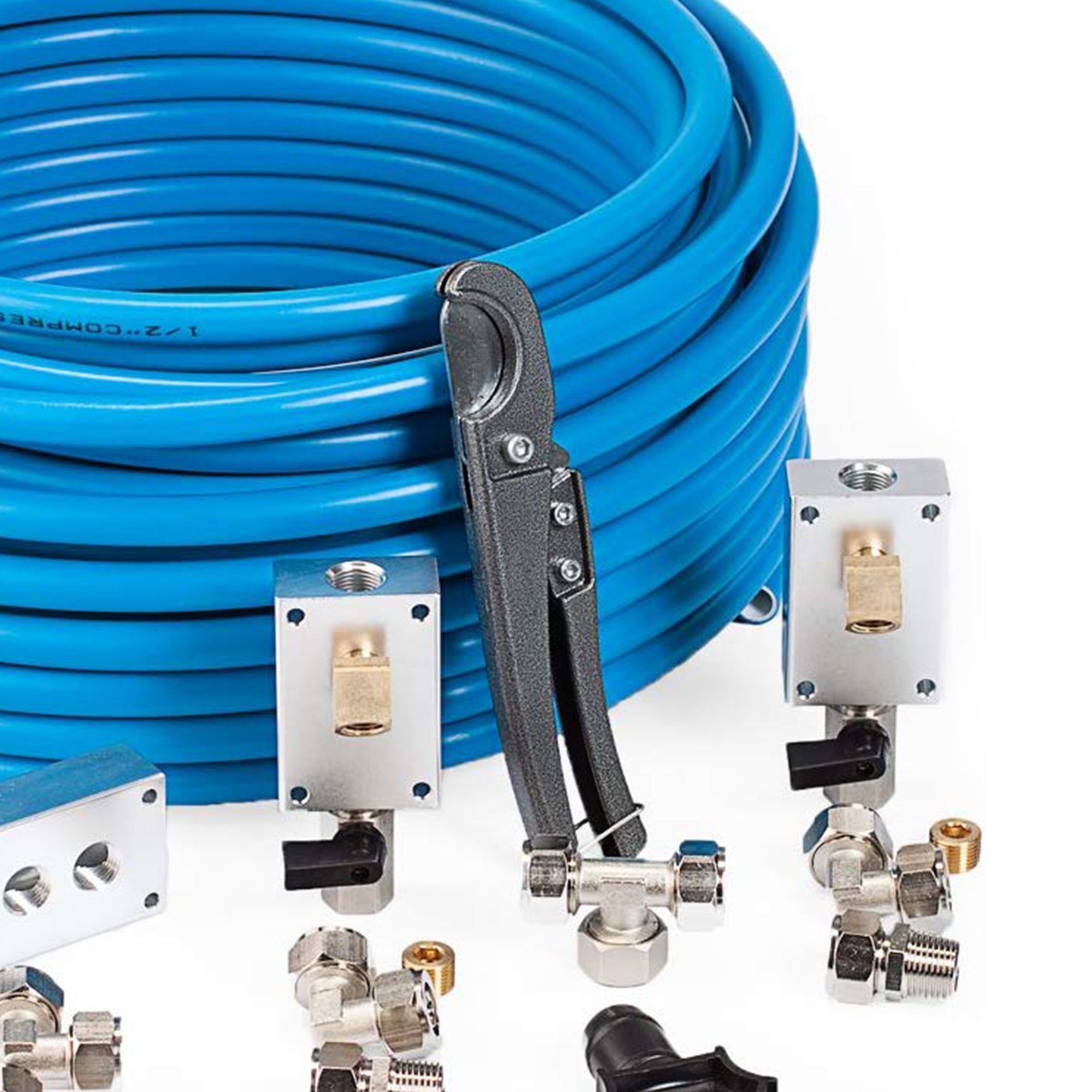 MaxLine 100Ft 0.5 In Semi Flexible Air Tubing Kit & Clips (10 Pack) (Open Box) - VMInnovations