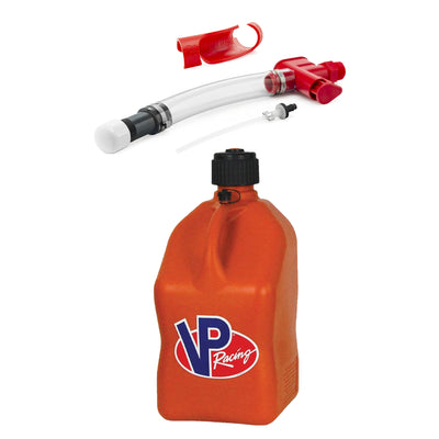 VP Racing Fuels Get Bent Hose Bender w/ Fuel Nozzle and 5 Gal Orange Utility Jug