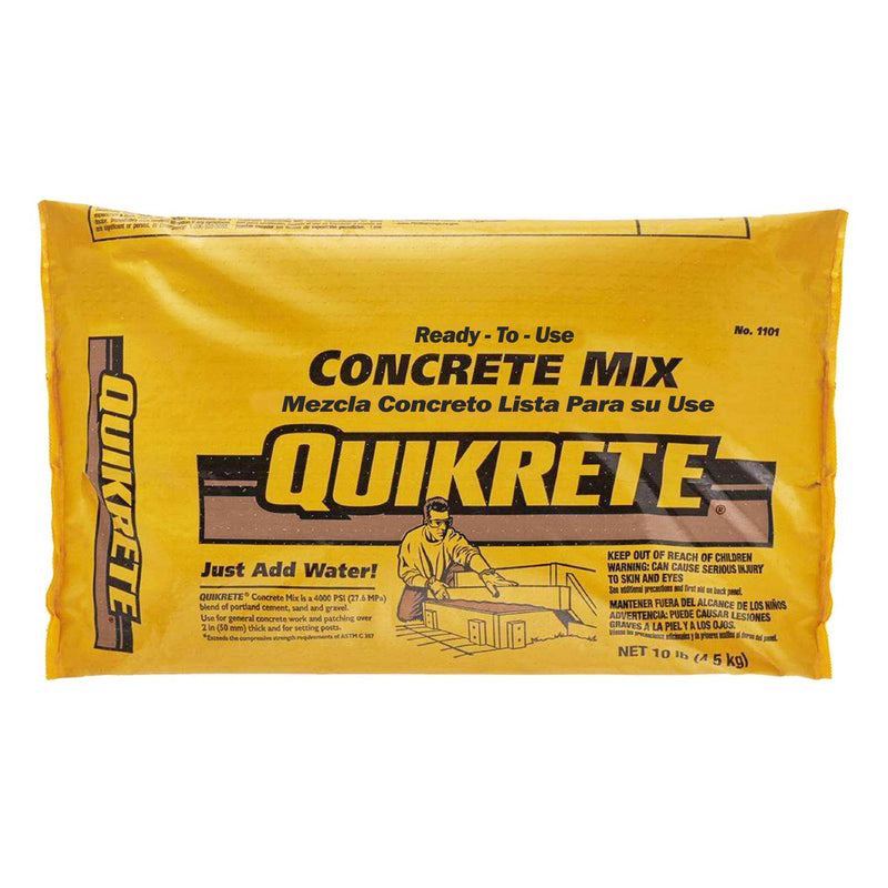 QUIKRETE Ready To Use Concrete Mix for 2 Inch Pours or Repairs, 10 Pound Bag