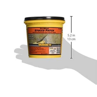 QUIKRETE Pre Mixed Stucco Patch Exterior Wall Repair for Cracks and Holes, 1 Qt